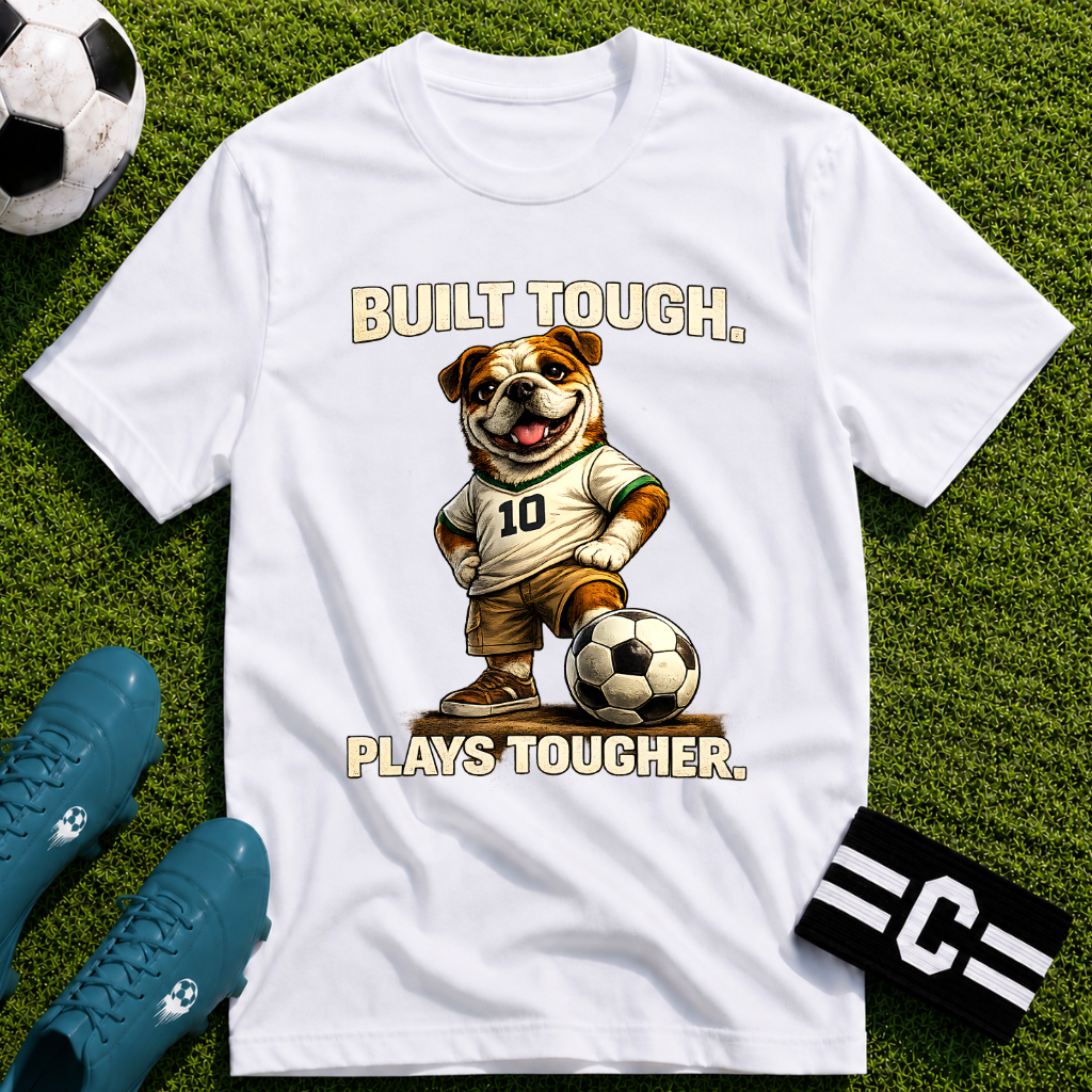 Bulldog Built Tough Plays Tougher Soccer T-Shirt