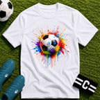 Colour Splash Soccer Ball Graphic T-Shirt