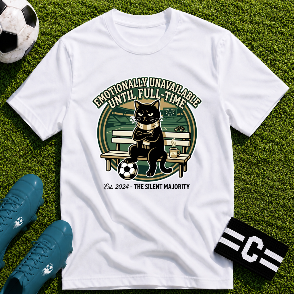 Cat - Emotionally Unavailable Until Full-Time Soccer T-Shirt