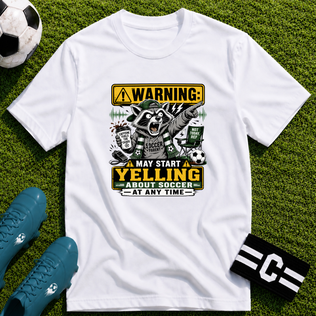 Racoon - Warning May Start Yelling About Soccer T-Shirt