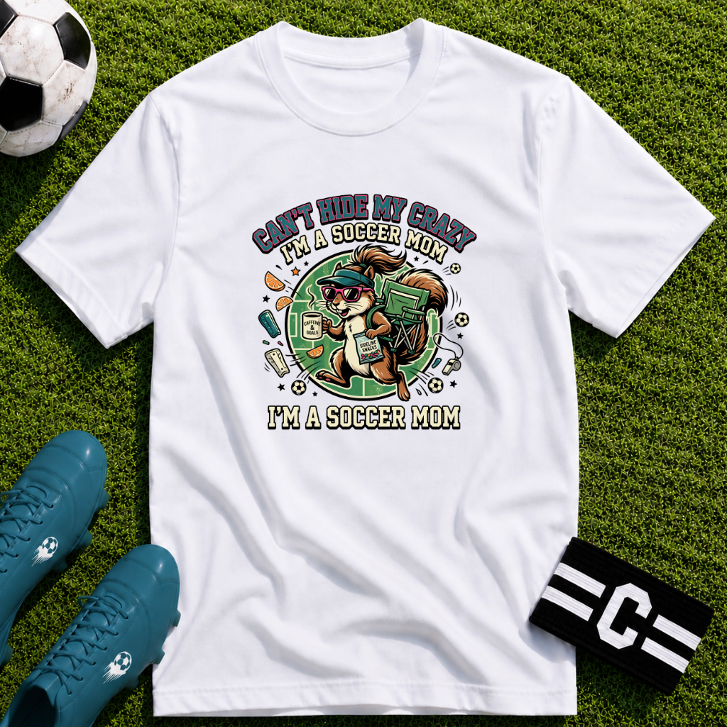 Squirrel - Can't Hide My Crazy I'm A Soccer Mom T-Shirt