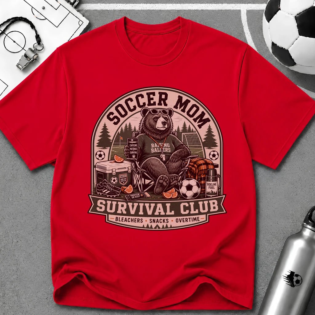 Bear - Soccer Mom Survival Club T-Shirt - soccer fan t-shirt | GoalRush Studio