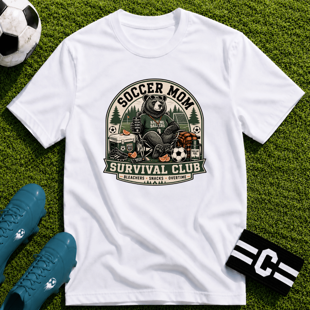 Bear - Soccer Mom Survival Club T-Shirt - soccer fan t-shirt | GoalRush Studio