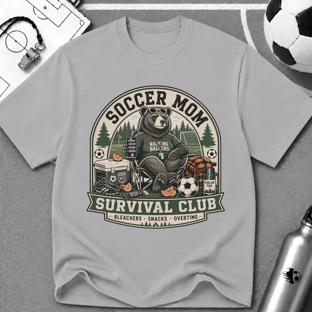 Bear - Soccer Mom Survival Club T-Shirt - soccer fan t-shirt | GoalRush Studio