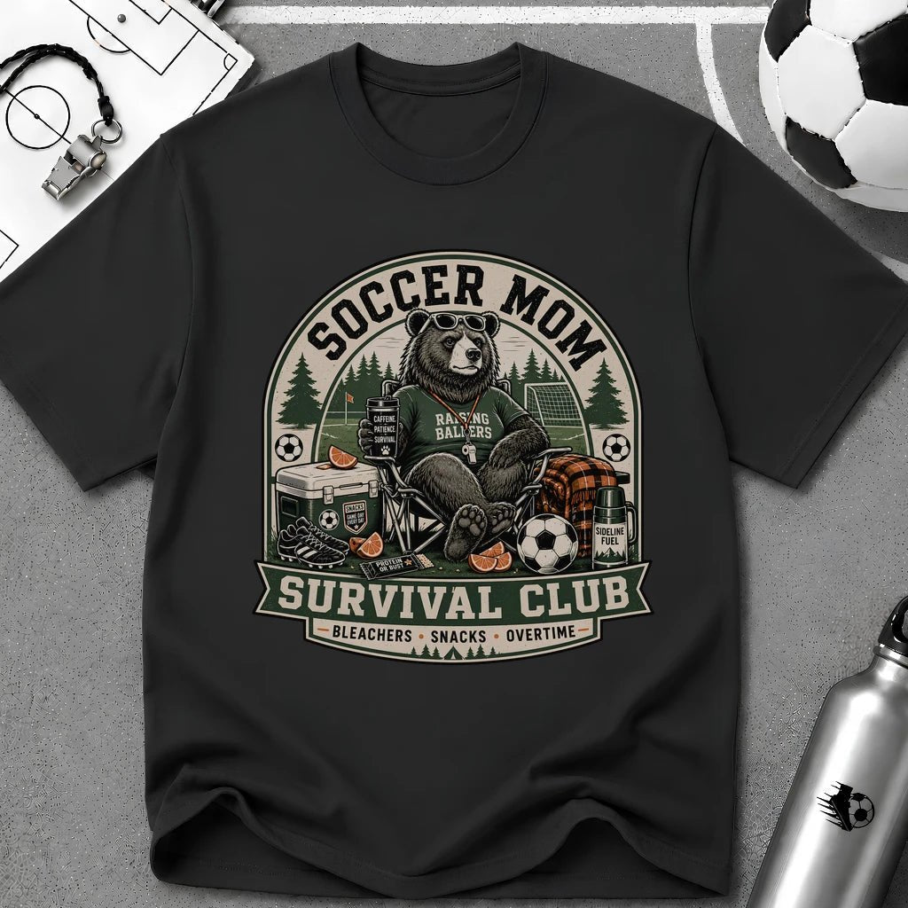 Bear - Soccer Mom Survival Club T-Shirt - soccer fan t-shirt | GoalRush Studio