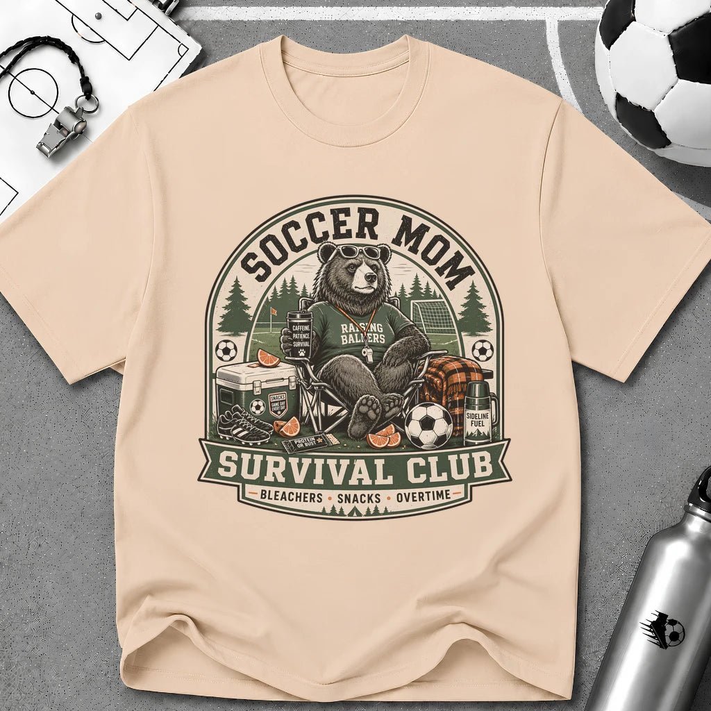 Bear - Soccer Mom Survival Club T-Shirt - soccer fan t-shirt | GoalRush Studio