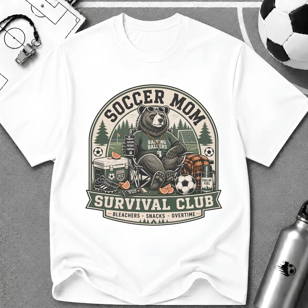 Bear - Soccer Mom Survival Club T-Shirt - soccer fan t-shirt | GoalRush Studio