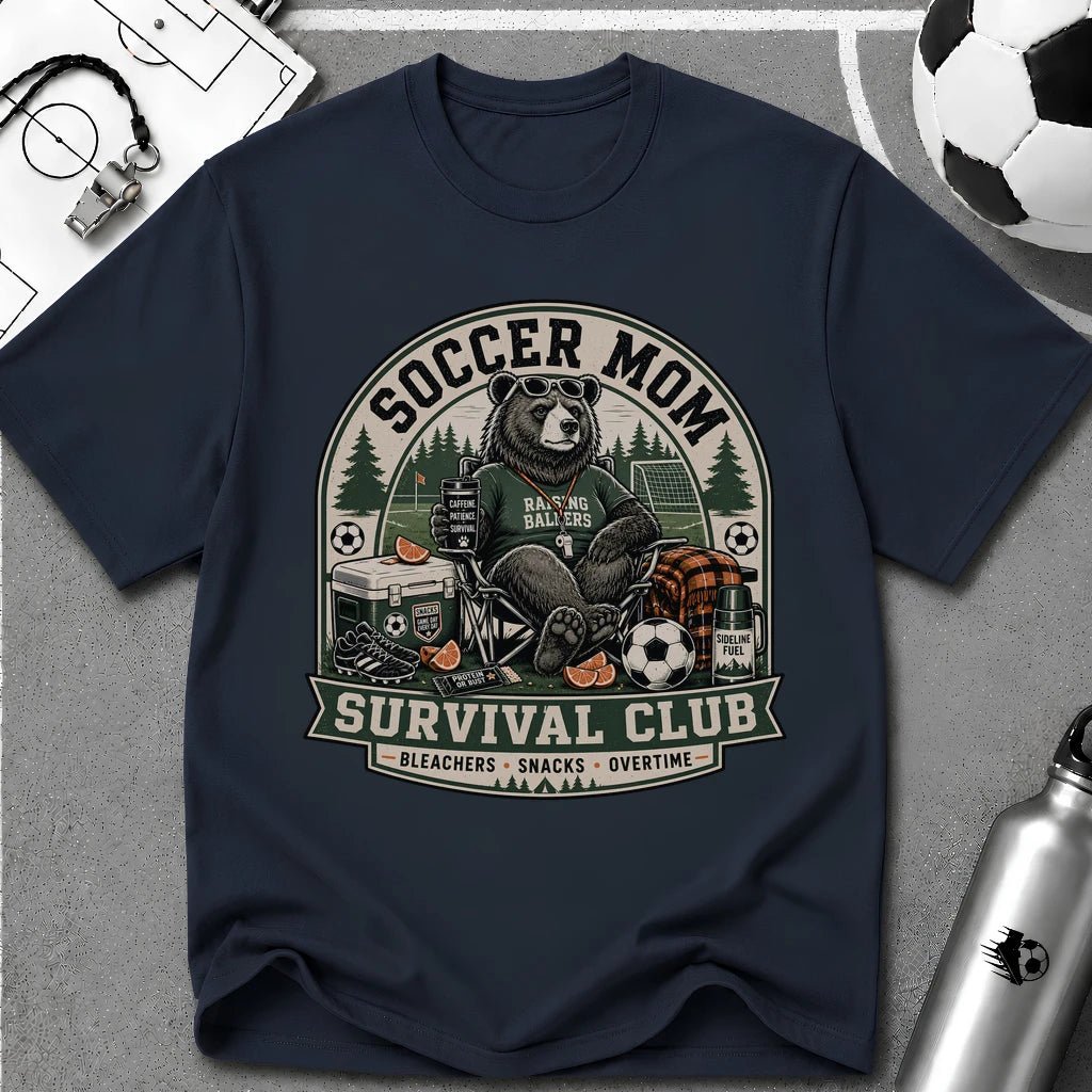Bear - Soccer Mom Survival Club T-Shirt - soccer fan t-shirt | GoalRush Studio