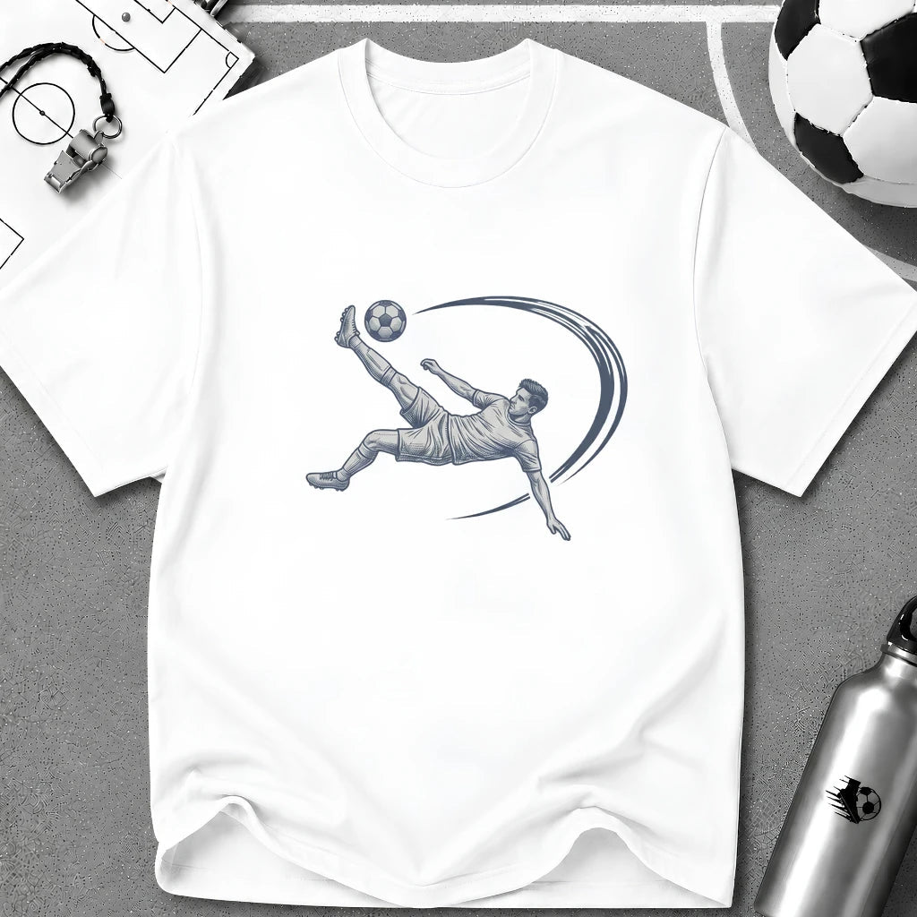 Bicycle Kick Detailed Ink Sketch T-Shirt - soccer fan t-shirt | GoalRush Studio