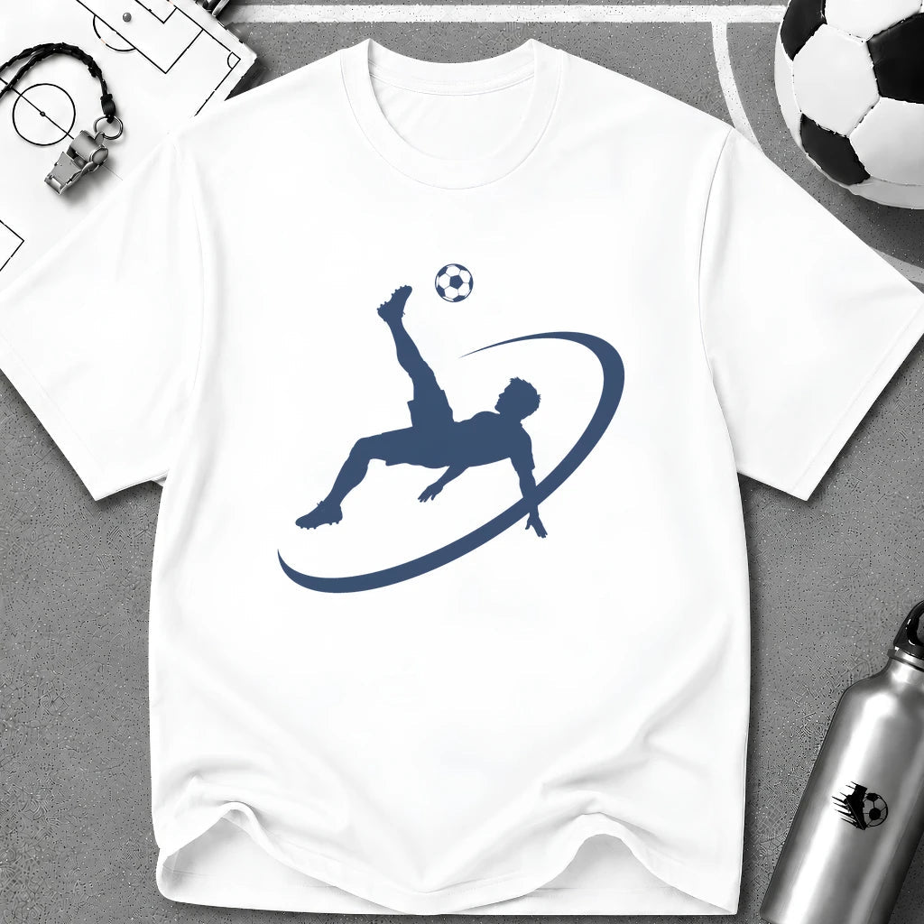 Bicycle Kick Flat Vector Silhouette T-Shirt - soccer fan t-shirt | GoalRush Studio