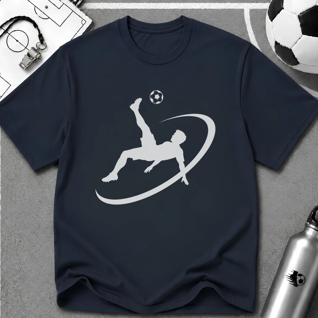 Bicycle Kick Flat Vector Silhouette T-Shirt - soccer fan t-shirt | GoalRush Studio