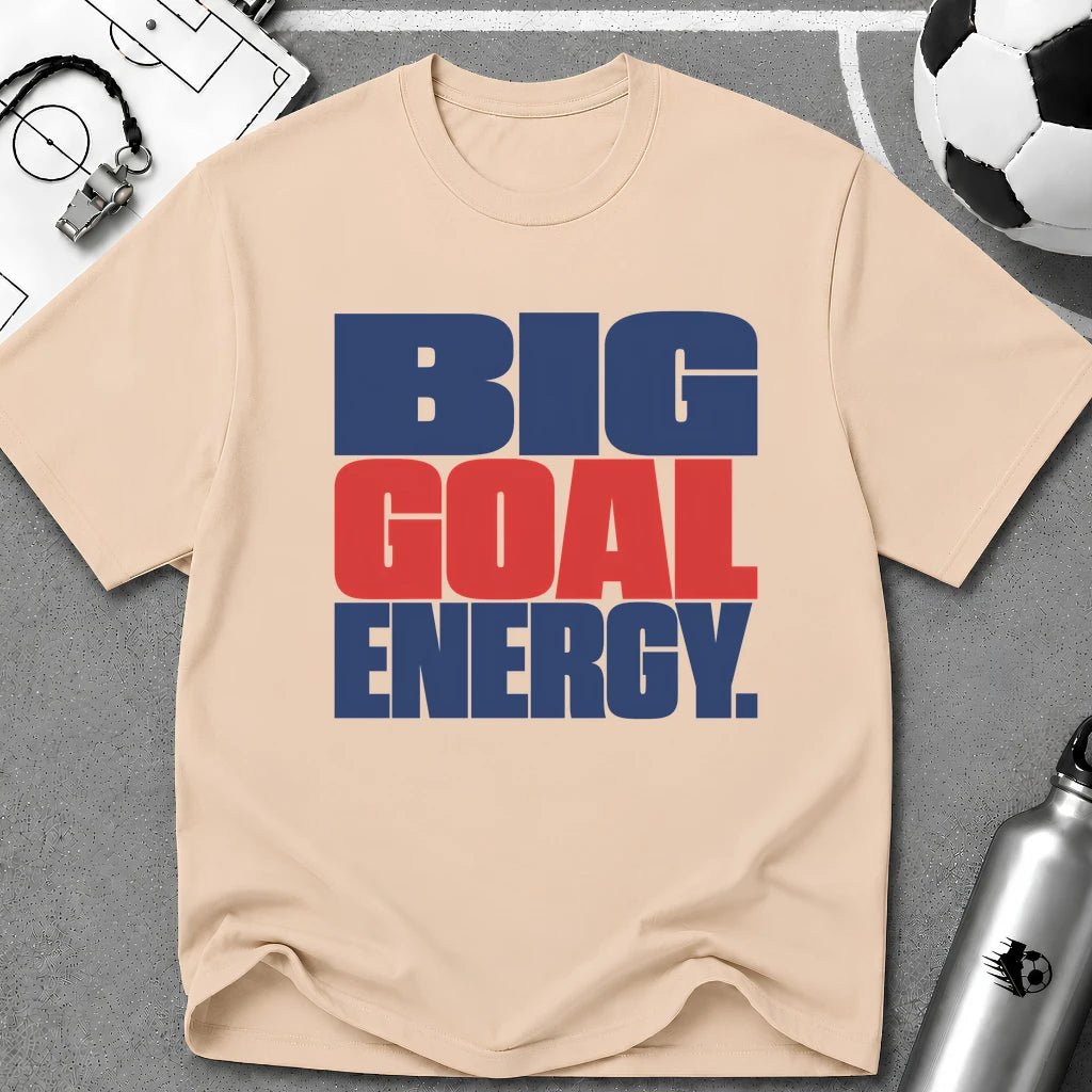 Big Goal Energy Typography T-Shirt - soccer fan t-shirt | GoalRush Studio