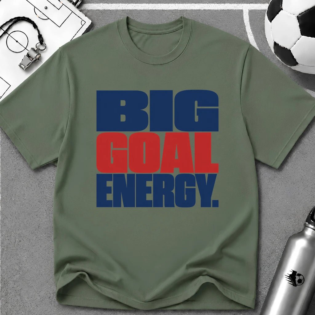 Big Goal Energy Typography T-Shirt - soccer fan t-shirt | GoalRush Studio