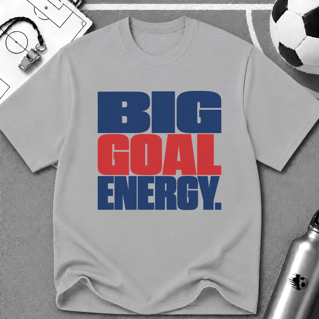 Big Goal Energy Typography T-Shirt - soccer fan t-shirt | GoalRush Studio