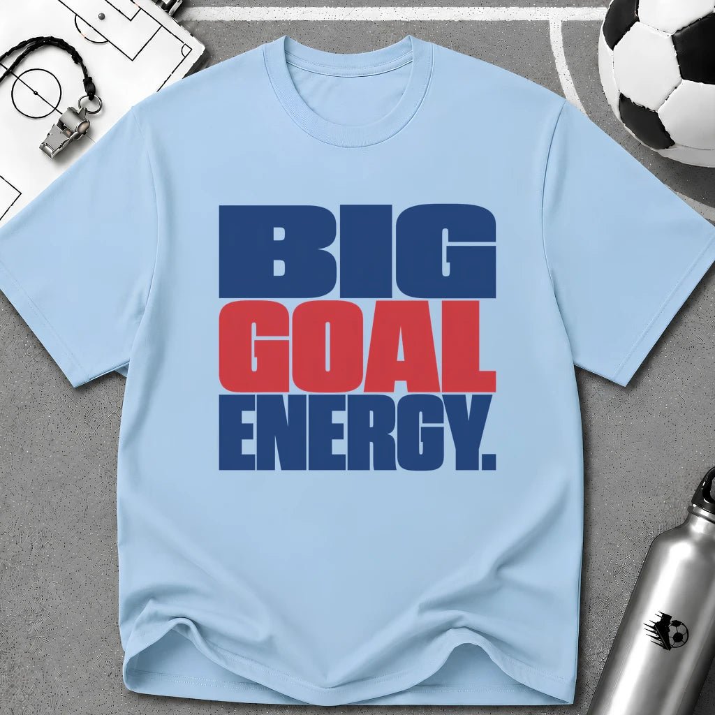 Big Goal Energy Typography T-Shirt - soccer fan t-shirt | GoalRush Studio