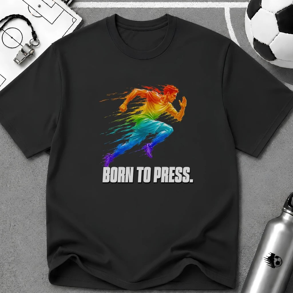 Born To Press Colour Splash T-Shirt - soccer fan t-shirt | GoalRush Studio