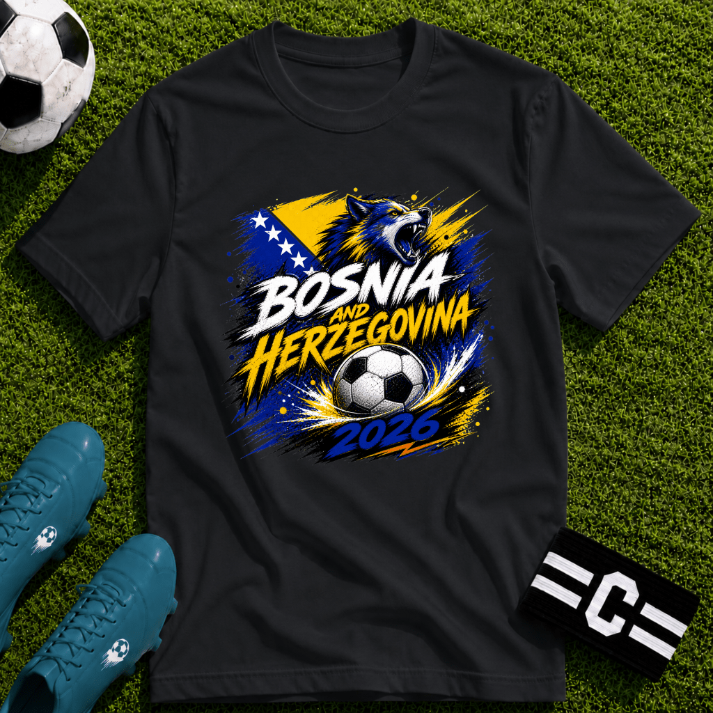 Bosnia and Herzegovina 2026 World Cup Graphic T-Shirt - soccer fan t-shirt | GoalRush Studio