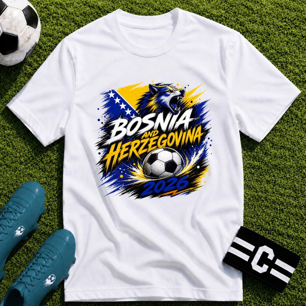 Bosnia and Herzegovina 2026 World Cup Graphic T-Shirt - soccer fan t-shirt | GoalRush Studio