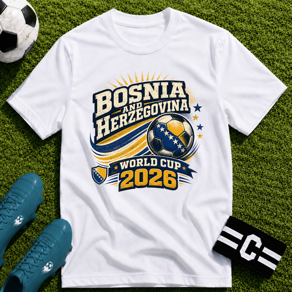 Bosnia and Herzegovina 2026 World Cup Retro T-Shirt - soccer fan t-shirt | GoalRush Studio