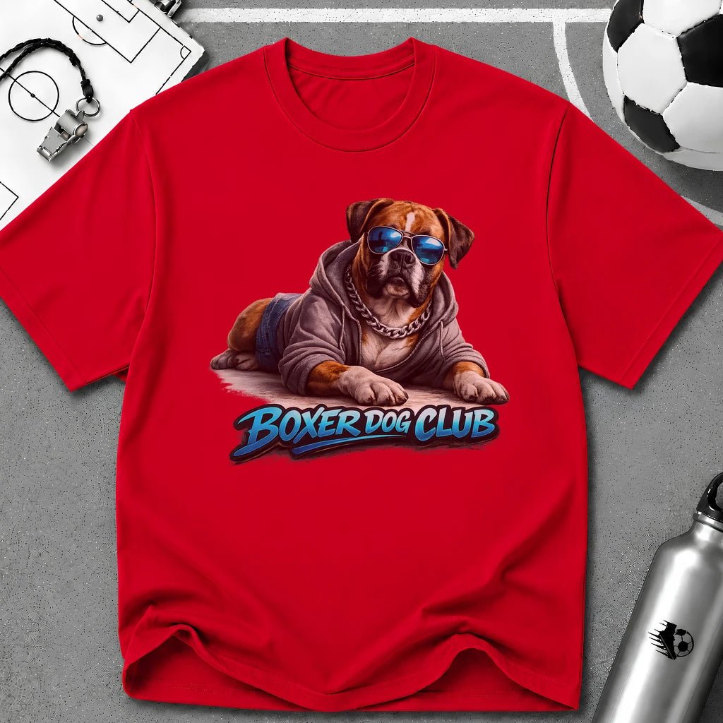 Boxer Dog Club Soccer Graphic T-Shirt - soccer fan t-shirt | GoalRush Studio
