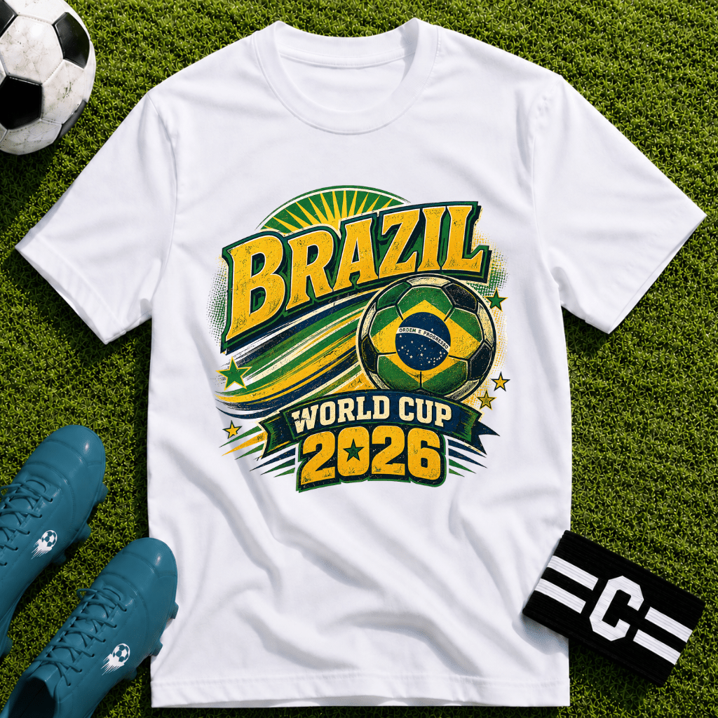 Brazil 2026 World Cup Retro T-Shirt - soccer fan t-shirt | GoalRush Studio