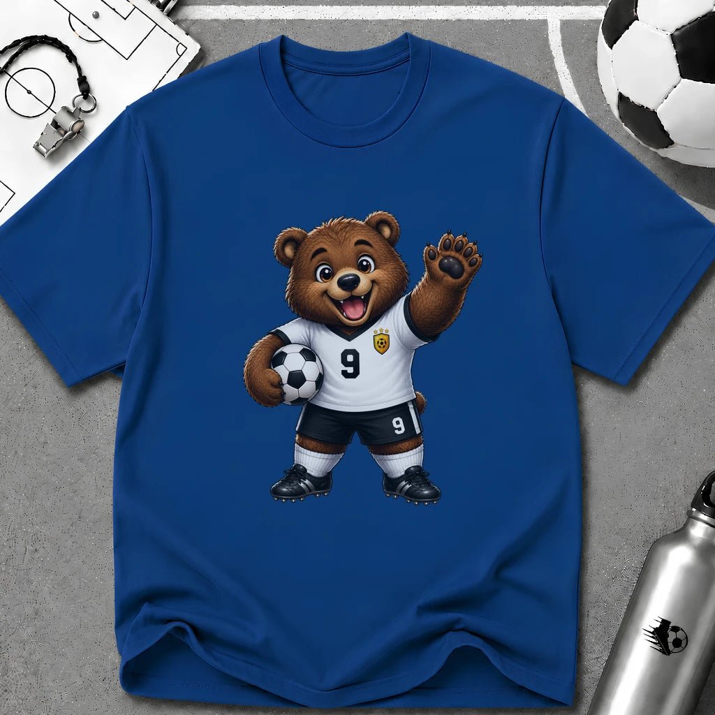 Brown Bear Cub Soccer Player T-Shirt - soccer fan t-shirt | GoalRush Studio