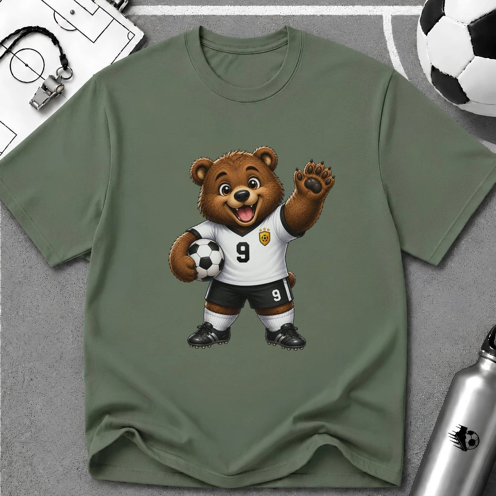 Brown Bear Cub Soccer Player T-Shirt - soccer fan t-shirt | GoalRush Studio
