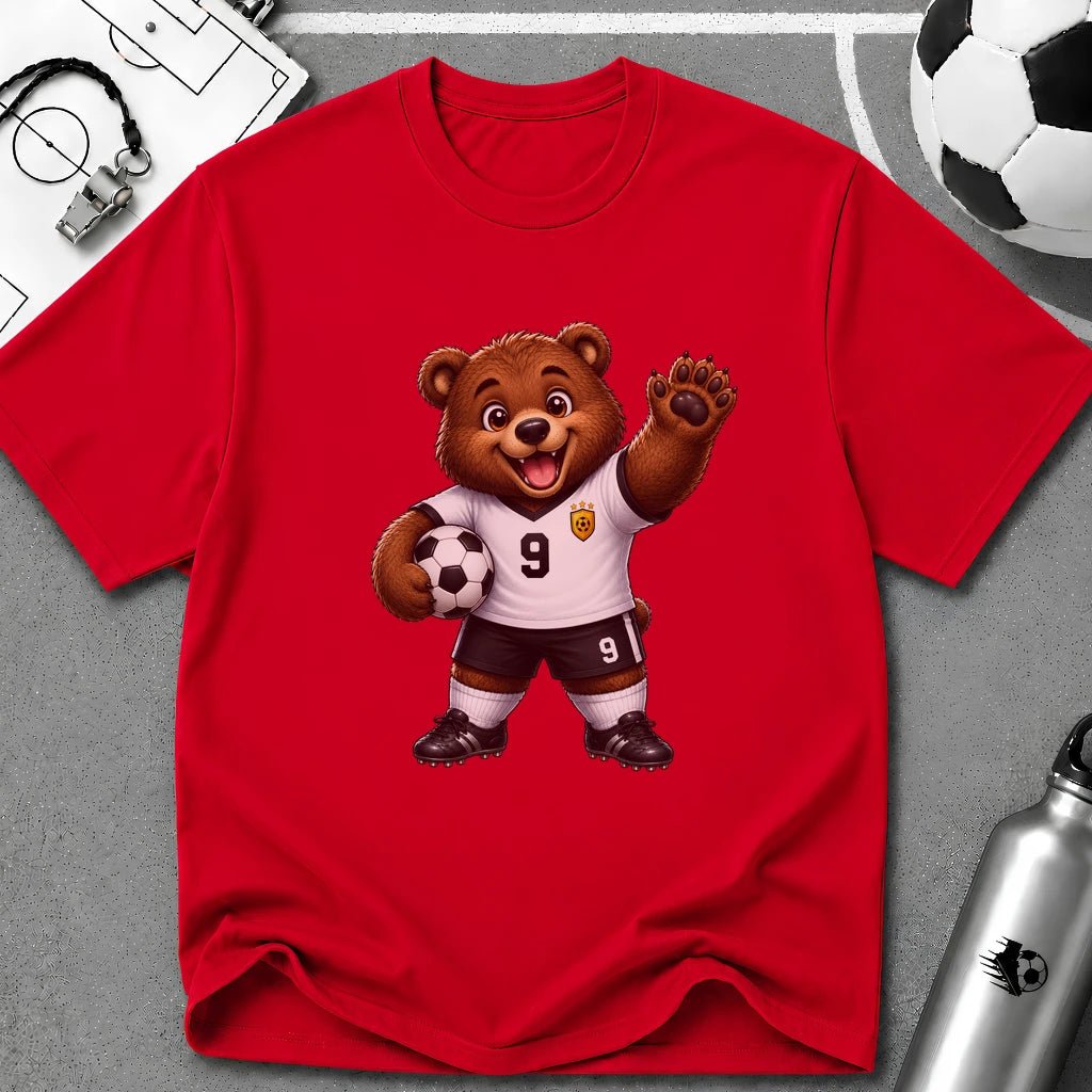 Brown Bear Cub Soccer Player T-Shirt - soccer fan t-shirt | GoalRush Studio