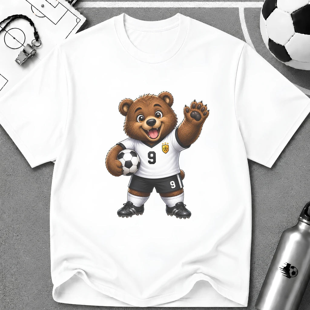 Brown Bear Cub Soccer Player T-Shirt - soccer fan t-shirt | GoalRush Studio