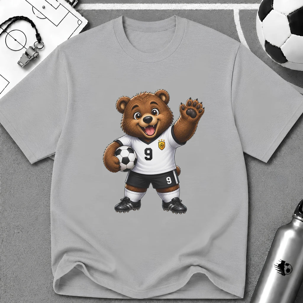 Brown Bear Cub Soccer Player T-Shirt - soccer fan t-shirt | GoalRush Studio