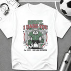Bulldog Goalkeeper Shoot I Dare You Soccer Graphic T-Shirt - soccer fan t-shirt | GoalRush Studio