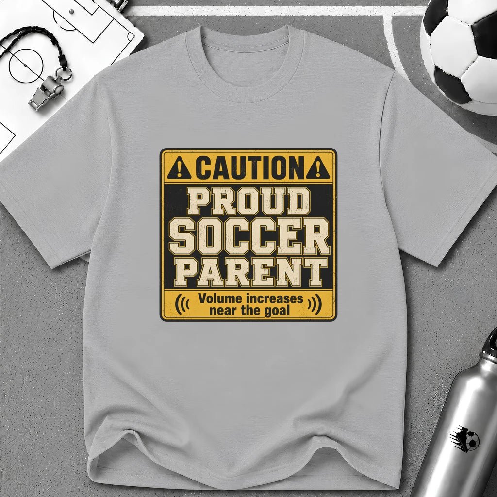 Caution Game Day Mom T-Shirt - soccer fan t-shirt | GoalRush Studio