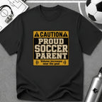 Caution Game Day Mom T-Shirt - soccer fan t-shirt | GoalRush Studio