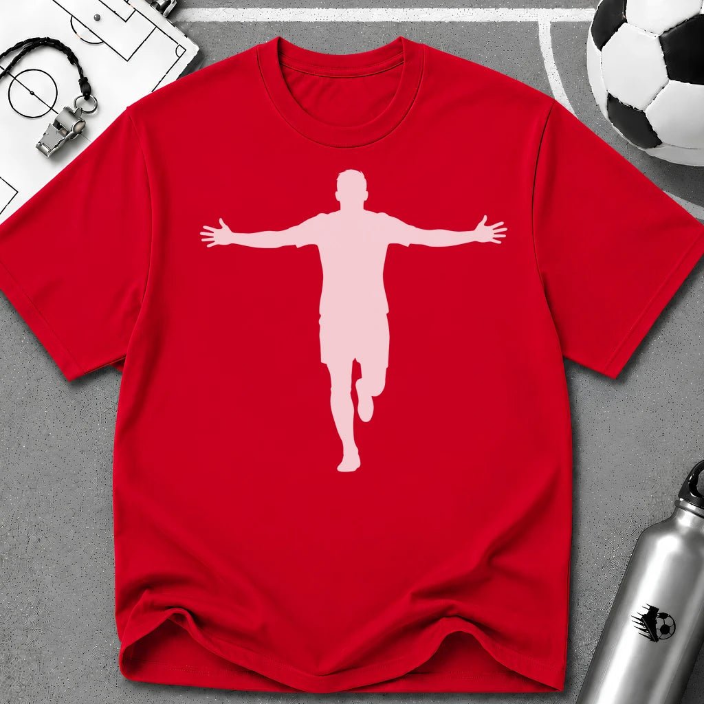 Celebration Flat Vector Silhouette T-Shirt - soccer fan t-shirt | GoalRush Studio