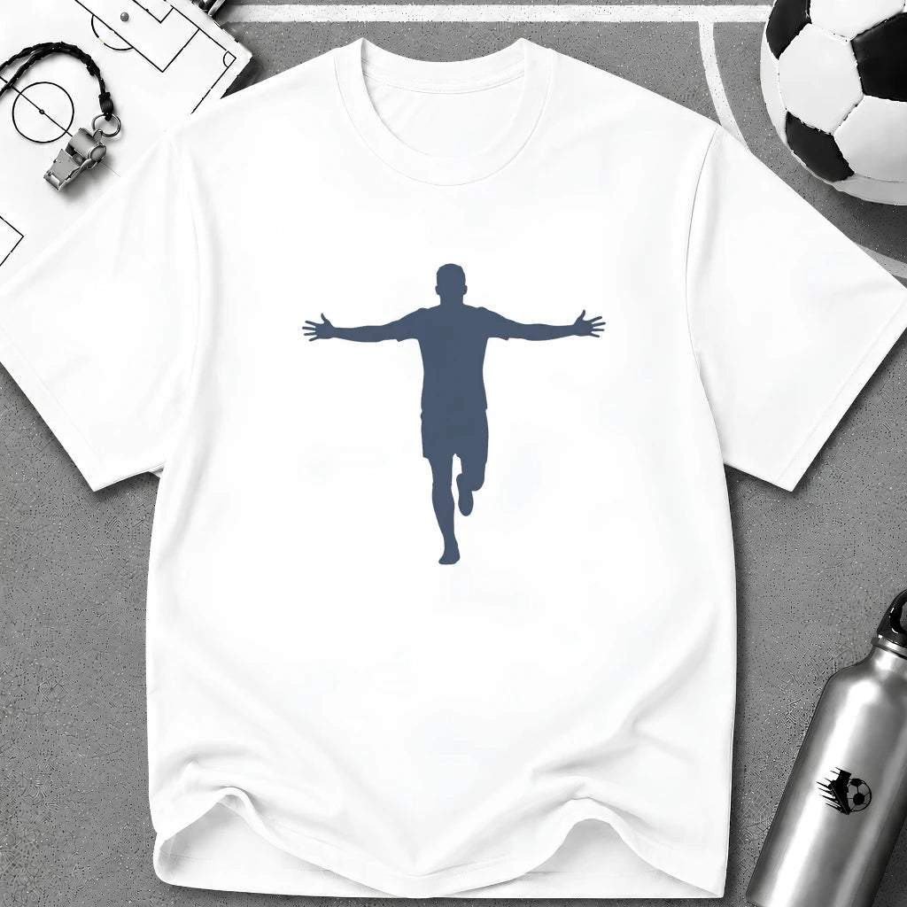 Celebration Flat Vector Silhouette T-Shirt - soccer fan t-shirt | GoalRush Studio