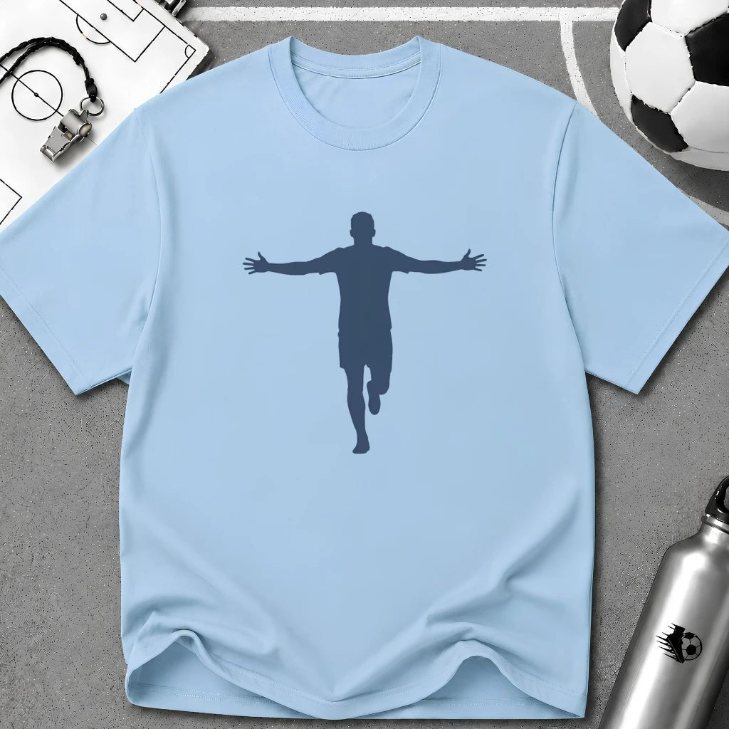 Celebration Flat Vector Silhouette T-Shirt - soccer fan t-shirt | GoalRush Studio