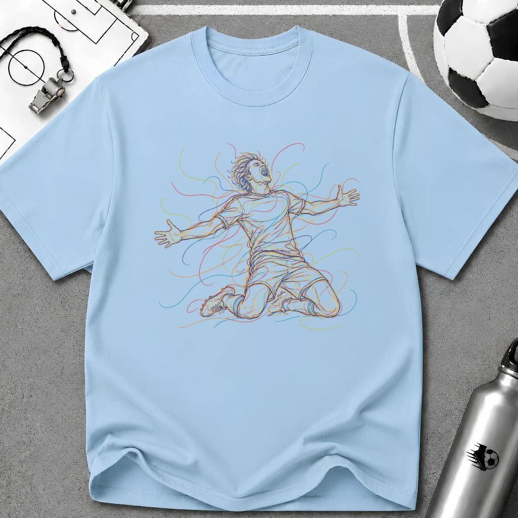Celebration Live Wire Multi-Line Colour Art T-Shirt - soccer fan t-shirt | GoalRush Studio