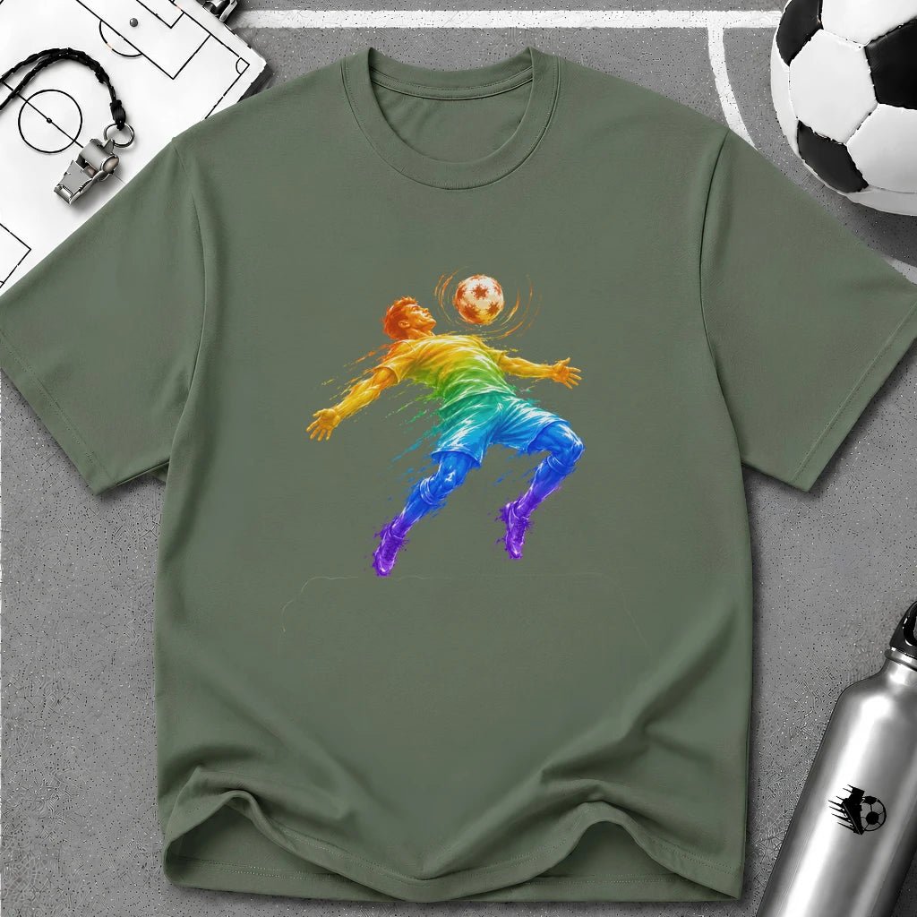 Chest Control Colour Splash T-Shirt - soccer fan t-shirt | GoalRush Studio