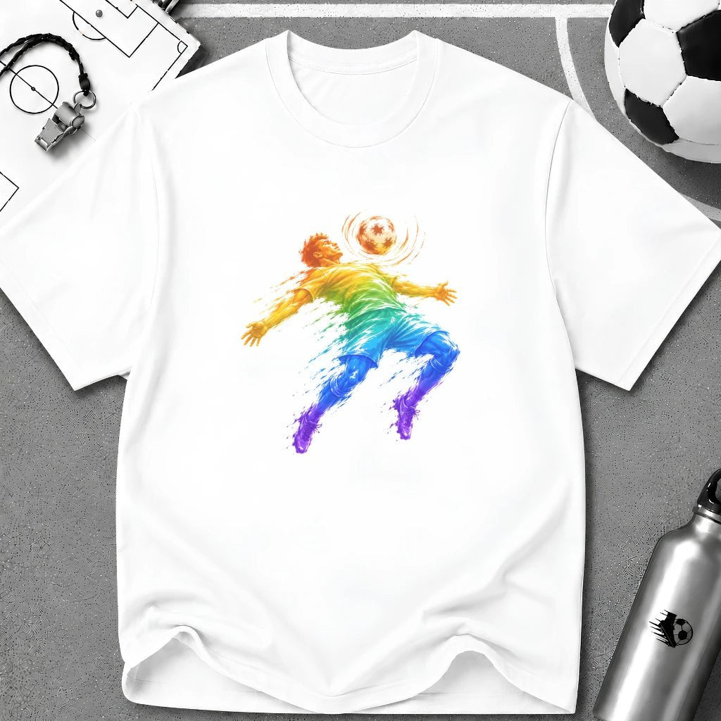 Chest Control Colour Splash T-Shirt - soccer fan t-shirt | GoalRush Studio
