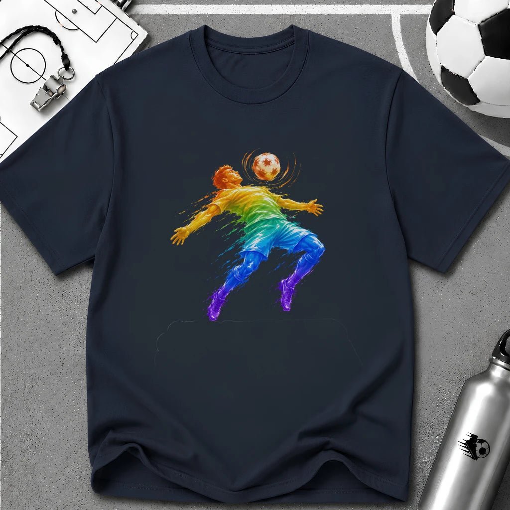 Chest Control Colour Splash T-Shirt - soccer fan t-shirt | GoalRush Studio