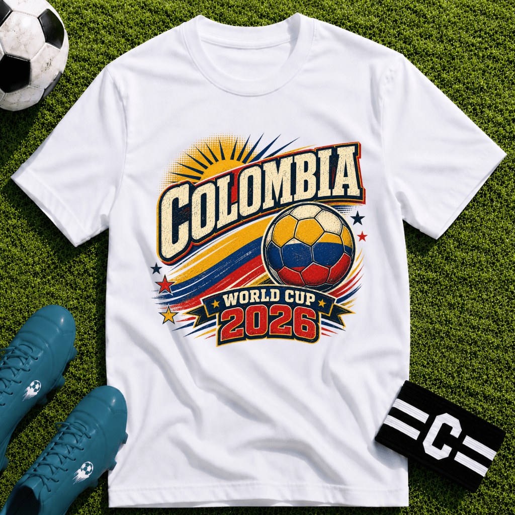 Colombia 2026 World Cup Retro T-Shirt - soccer fan t-shirt | GoalRush Studio