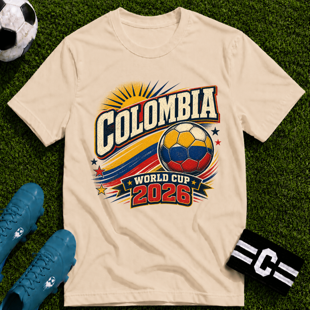 Colombia 2026 World Cup Retro T-Shirt - soccer fan t-shirt | GoalRush Studio