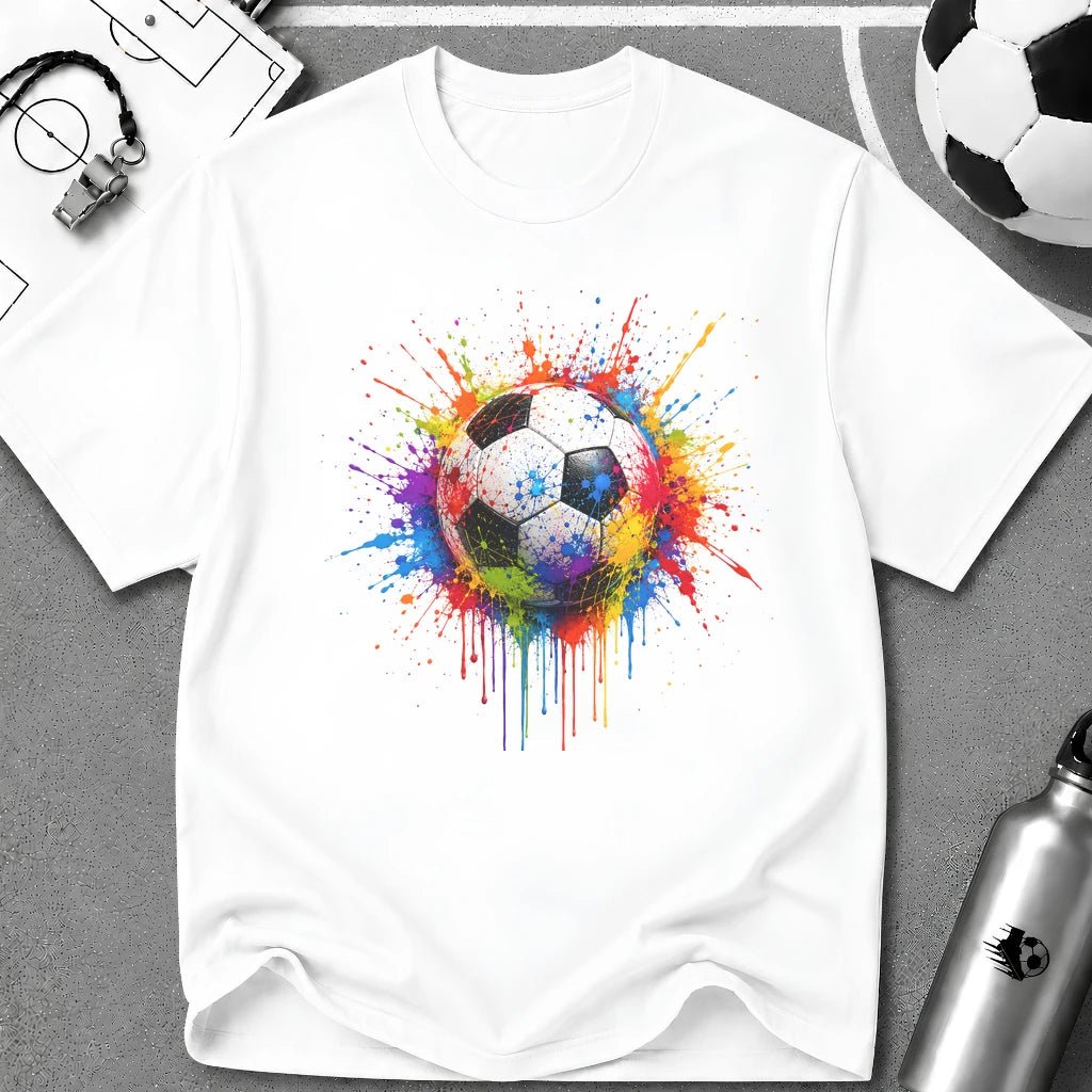 Colour Splash Soccer Ball Graphic T-Shirt - soccer fan t-shirt | GoalRush Studio
