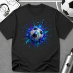Colourful 3D Splash Tri Colour Soccer Ball T-Shirt - soccer fan t-shirt | GoalRush Studio