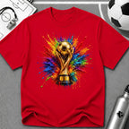Colourful 3D Splash Trophy T-Shirt - soccer fan t-shirt | GoalRush Studio
