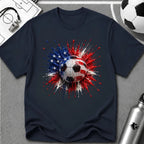 Colourful 3D Splash U.S Colour Soccer Ball T-Shirt - soccer fan t-shirt | GoalRush Studio