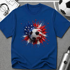 Colourful 3D Splash U.S Colour Soccer Ball T-Shirt - soccer fan t-shirt | GoalRush Studio