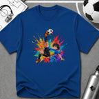 Colourful Cartoon Soccer Boy Bicycle Kick T-Shirt - soccer fan t-shirt | GoalRush Studio