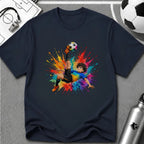 Colourful Cartoon Soccer Boy Bicycle Kick T-Shirt - soccer fan t-shirt | GoalRush Studio
