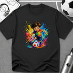 Colourful Cartoon Soccer Boy Graphic T-Shirt - soccer fan t-shirt | GoalRush Studio